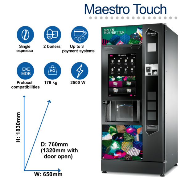 Necta MAESTRO TOUCH 12oz ESFB Hot Drink Machine